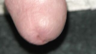 gravity pulls the precum out, leaking cum, spunk flow finish