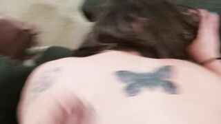 Big booty tramp stamp emo POV Doggy style