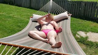 My first Time using 10 inch dildo outside in the sunny to get myself off