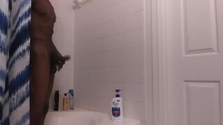 Stroking in Shower
