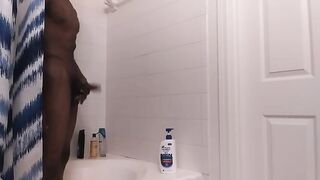 Stroking in Shower