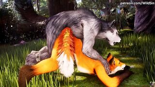 Black Werewolf bangs and creampie cute Yiff Foxy, hot twat lick- Wild Sin