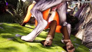 Black Werewolf bangs and creampie cute Yiff Foxy, hot twat lick- Wild Sin