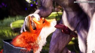 Black Werewolf bangs and creampie cute Yiff Foxy, hot twat lick- Wild Sin
