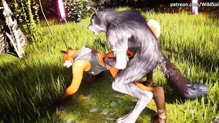 Black Werewolf bangs and creampie cute Yiff Foxy, hot twat lick- Wild Sin