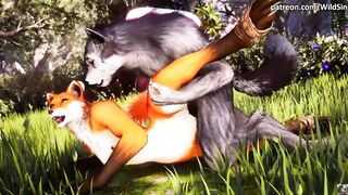 Black Werewolf bangs and creampie cute Yiff Foxy, hot twat lick- Wild Sin