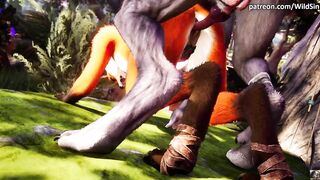 Black Werewolf bangs and creampie cute Yiff Foxy, hot twat lick- Wild Sin