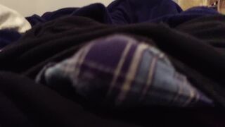 Blue plaid boxers no hands cum
