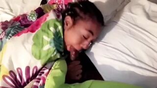Ebony Big Ass Ass Love Deepthoat Beg to Get a Precious Throat Training with Stepdaddy BBC Sloppy Oral sex