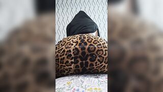 POV: Playful Hijabi Cutie in a Leopard Skirt