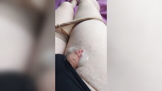 Petite Love button in Pool of Cum