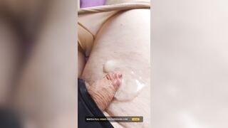 Petite Love button in Pool of Cum