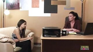 An experienced lady instructs a timid emerging lesbian on how to satisfy her body with another woman.