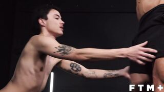 JockPussy - Guy Jay Stryker licks bangs and breeds trans Joey Michaels
