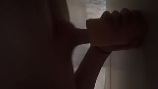 Plump cocked teen jerks off hard and fast in shower