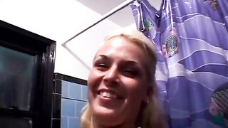Buff Dude Gets His Jock Sucked by Hot Golden-haired Coed