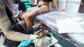 ANAL THREE-SOME during TATTOO session