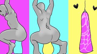 animated hotty taking toy up ass