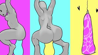 animated hotty taking toy up ass
