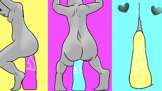 animated hotty taking toy up ass