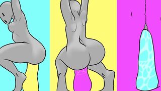animated hotty taking toy up ass