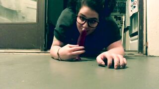 BBW In Knee High Socks And Pigtails Rides Vibrator Til This hottie Cums