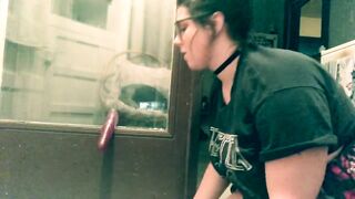 BBW In Knee High Socks And Pigtails Rides Vibrator Til This hottie Cums