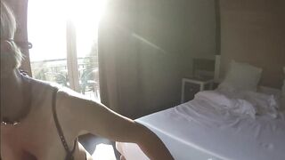 Sexually excited masked MILF sucks and receives a MASSIVE facial cumshot