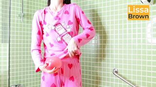 Pink Pijamas in Bubble Washroom and Balloon