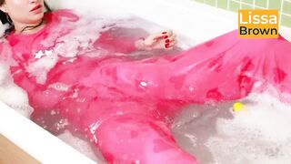 Pink Pijamas in Bubble Washroom and Balloon