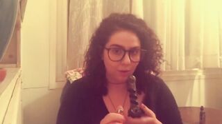 BBW Smokes a Bowl then Shoves two Toys in her Twat