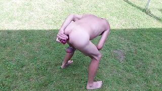 servenaked in peniscage outdoor got enema proove with petite and big dildo in ass ready for gaysex