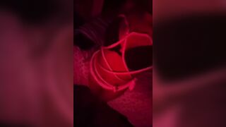 Fastened a bra on with his rope~