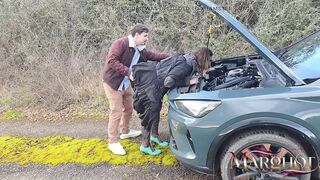 Broken Down on a Country Road - This man Eats My Cunt and Then Fucks Me on the Hood and in the Trunk