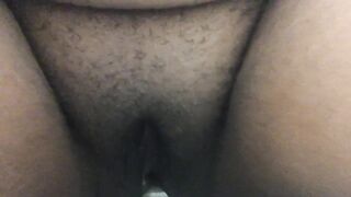 Ebony BBW taking a void urine
