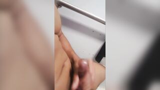 Almost Caught in Public Washroom Jacking Off