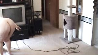 BBW vacuuming in the Stripped A lot of big booty bending over shots - Not HD