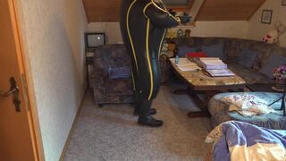 Cyborg Heavy Rubber Bodysuit Inflation