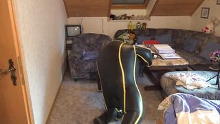 Cyborg Heavy Rubber Bodysuit Inflation
