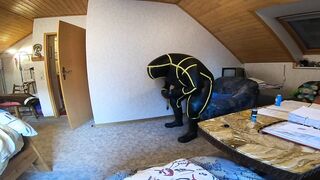 Cyborg Heavy Rubber Bodysuit Inflation