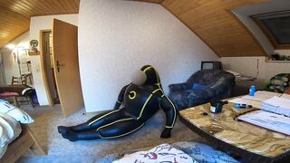 Cyborg Heavy Rubber Bodysuit Inflation