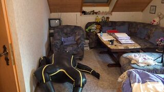 Cyborg Heavy Rubber Bodysuit Inflation
