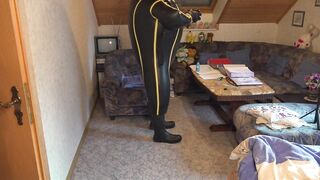 Cyborg Heavy Rubber Bodysuit Inflation