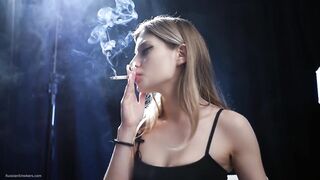 Sexy Golden-haired Is Smokin' two Reds in a Row