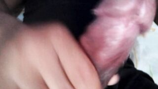 Moaning and filthy talk while masturbating, edging and wanking big penis