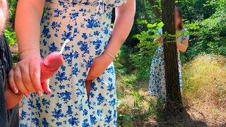 HANDJOB in PUBLIC - Stranger Woman Caught me Masturbating and Makes Me Cum!