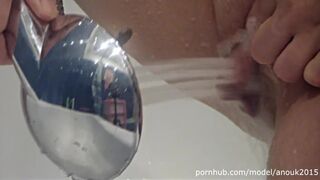 BIG CLIT ERECTION - MASTURBATION IN WASHROOM