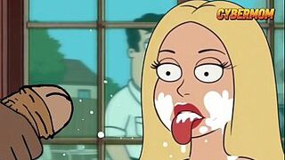 Black Plumber Screws Married Housewife During the time that Cuckold Husband Cooks BBQ. Cartoon RimJob