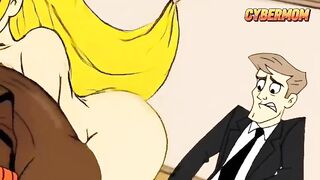 Black Plumber Screws Married Housewife During the time that Cuckold Husband Cooks BBQ. Cartoon RimJob