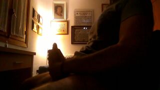Sexy guy with a big cock makes a mess